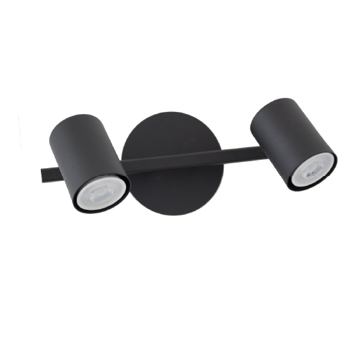 Aplique 2 luces GU10 con barral de 30 cm negro